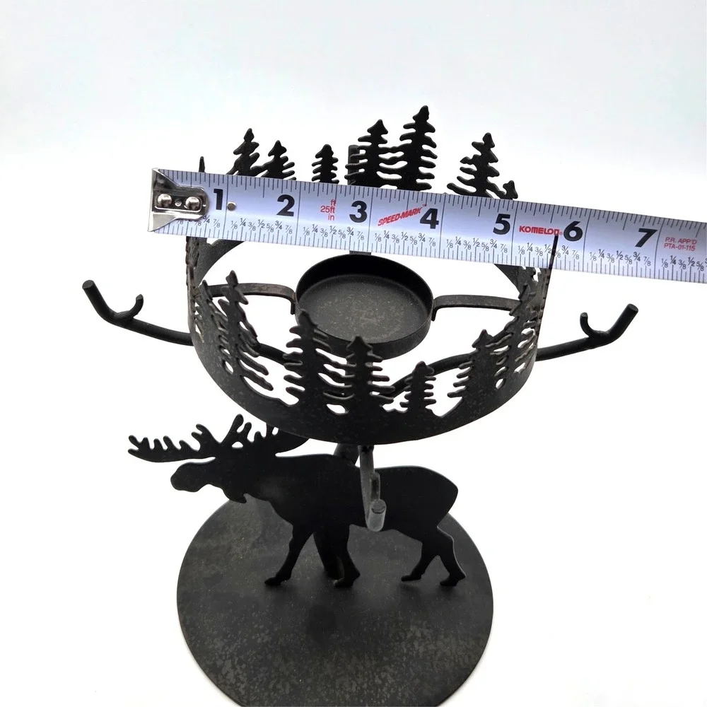 Moose Tealight Candleholder Rustic Black Metal PartyLite Farmhouse Decor‎